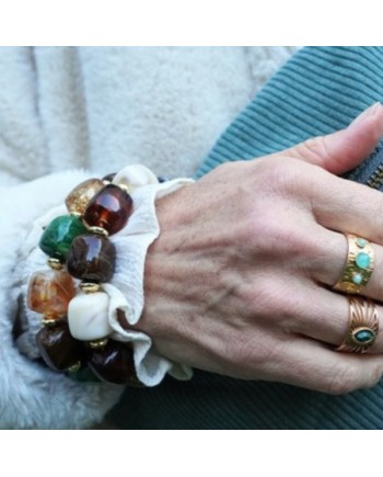 Bracelet larges perles plexiglass élastique – bracelet femme coloré