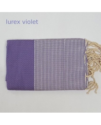 fouta violet rayures lurex violet