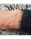 Bracelet Croix Acier Inoxydable Doré – Bracelet Ajustable Femme