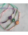 Bracelet Madone sur Cordon – Médaille Vierge et Perles Colorées Ajustable