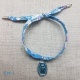 Bracelet religieux lien liberty et médaille miraculeuse turquoise