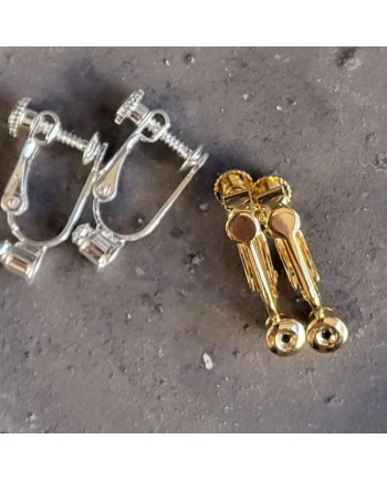 Adaptateur boucles d'oreilles percées vers clip, argent ou plaqué Or 