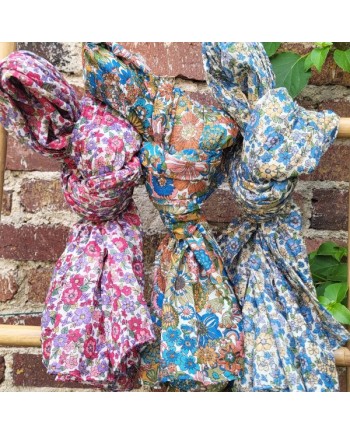 Foulard imprimé en Coton Léger, Collection Été, Coloris Violet Tendance