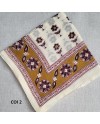 Foulard carré 100x100 en voile de coton – imprimé floral – 5 coloris