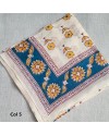 Foulard carré 100x100 en voile de coton – imprimé floral – 5 coloris