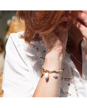Bracelet breloques mer – Poisson, étoile de mer & coquillage, ajustable