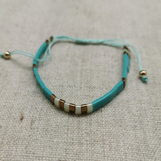 Bracelet perles plates naturelles