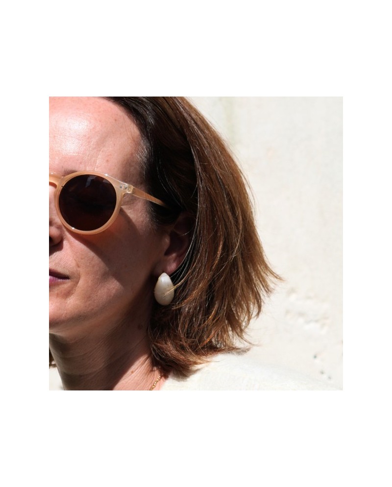 Boucles d’oreilles goutte en résine & acier inoxydable, Légères et élégantes