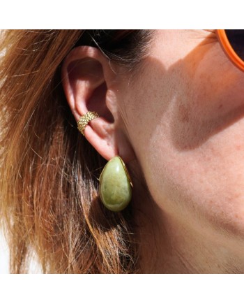Boucles d’oreilles goutte en résine & acier inoxydable, Légères et élégantes