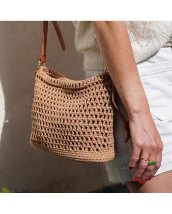 Sac seau coton épais – Léger, pratique, avec simili cuir et bandoulière ajustable