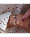 Bracelets souples perles style manchette – Coloris kaki, violet, rose pâle et orangé