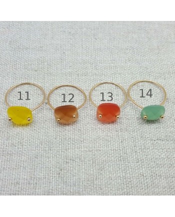 Bagues Plaqué Or et pierre naturelle