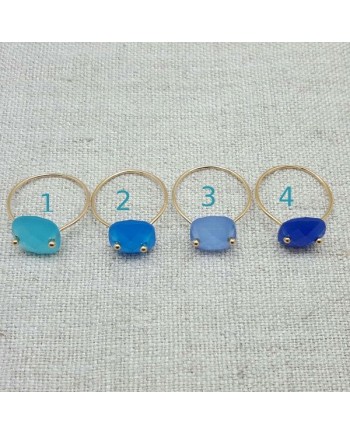 Bagues Plaqué Or et pierre naturelle