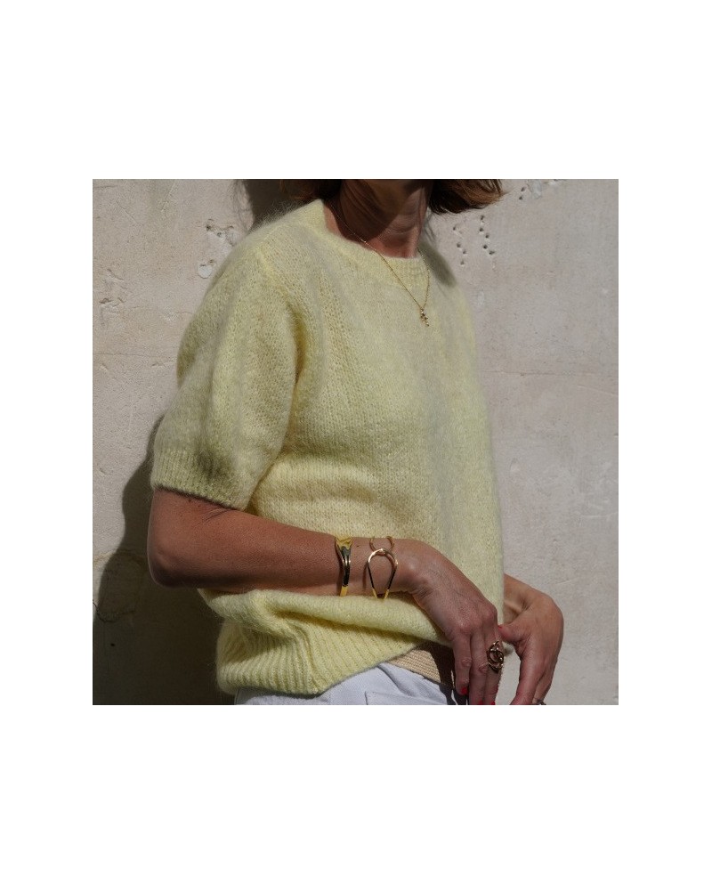 Pull manches courtes femme en kid mohair | 6 coloris