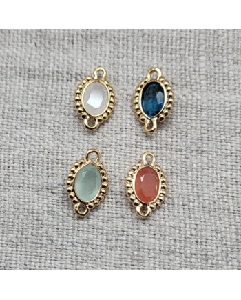 Pierres ovales en verre teinté pour boucles d'oreilles, différents coloris