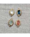 Pierres ovales en verre teinté pour boucles d'oreilles, différents coloris