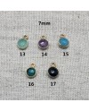 coloris des pierres de couleurs serties plaqué or 7mm