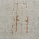 Boucles d'oreilles longues chaînes perles émaillées