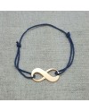 Bracelet Infini Plaqué Or sur lien coton