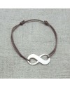 Bracelet Infini argent sur lien coton
