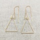 Boucles d'oreilles triangles et tiges pendantes plaqué Or