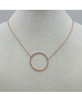 Collier anneau 30mm Plaqué Or sur chaîne