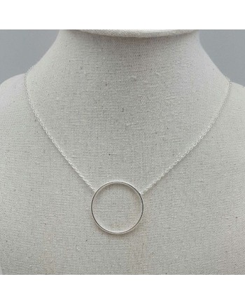 Collier anneau 30mm Argent sur chaîne