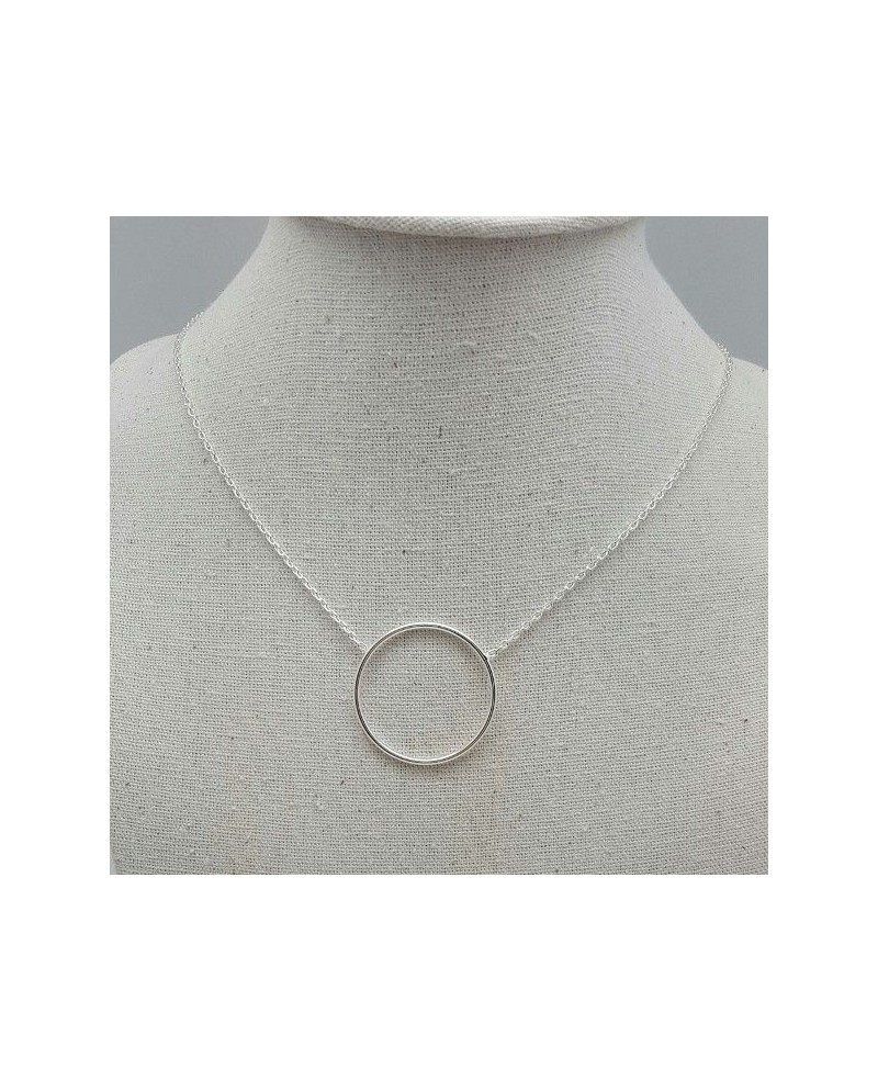 Collier anneau 30mm Argent sur chaîne