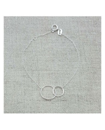 Collier deux petits anneaux sur chaine plaqué Or 42cm