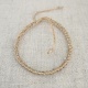 Bracelet perles facettes colorées et fil doré
