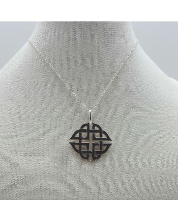 Collier ou sautoir grande arabesque 45mm sur chaîne Argent 