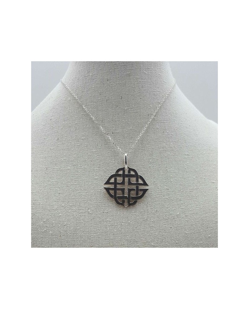 Collier ou sautoir grande arabesque 45mm sur chaîne Argent 