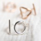 Bague motif Argent ou plaqué Or motif rond, carré ou triangle