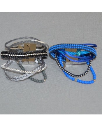 Bracelet multi rangs couleurs