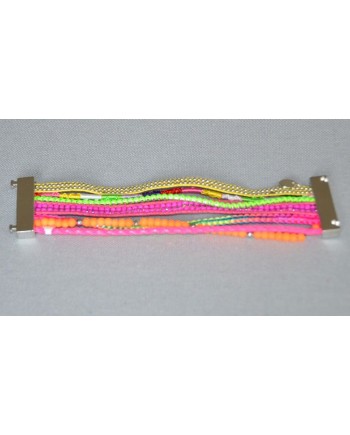Bracelet multi rangs couleurs