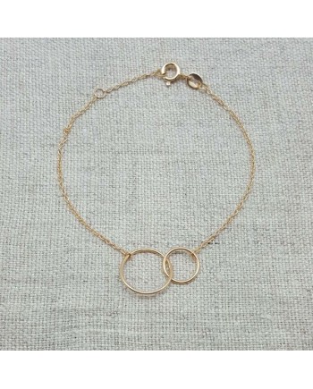 Bracelet deux anneaux Plaqué ORsur chaîne fine