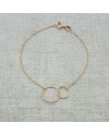 Bracelet deux anneaux Plaqué ORsur chaîne fine