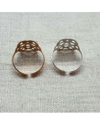 Bague Argent ou plaqué Or arabesque taille ajustable