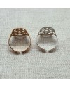 Bague Argent ou plaqué Or arabesque taille ajustable