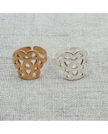 Bague Argent ou plaqué Or arabesque taille ajustable