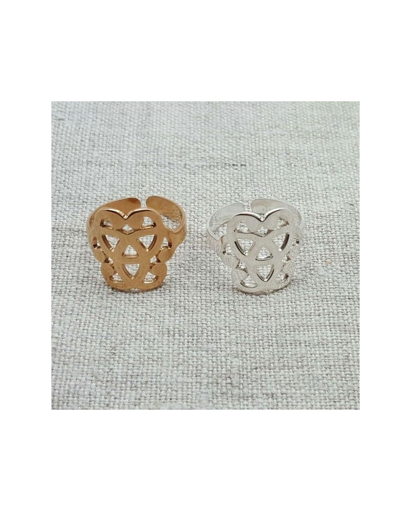 Bague Argent ou plaqué Or arabesque taille ajustable