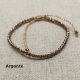 Bracelet perles facettes colorées et fil doré