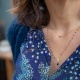 Collier chaîne perles émaillées colorées et vierge