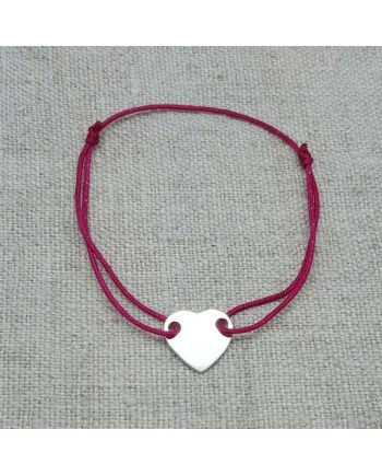 Bracelet coeur plein argent 