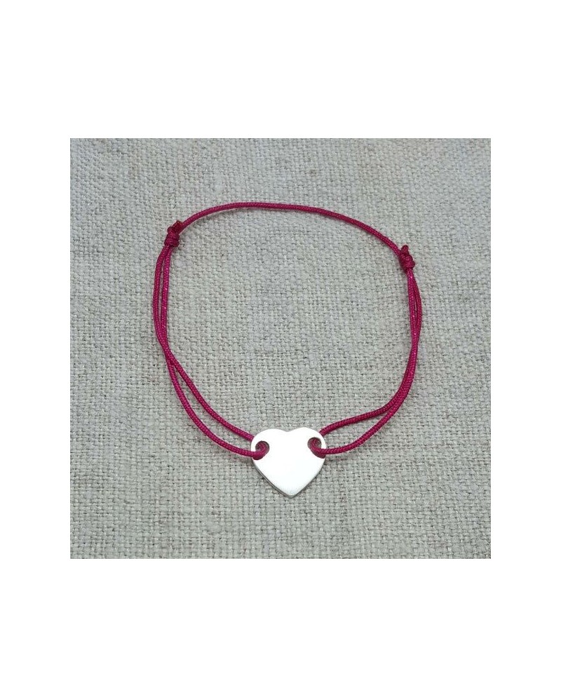 Bracelet coeur plein argent 