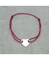 Bracelet coeur plein argent 