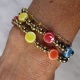 Bracelet elastique perles dorés et couleurs