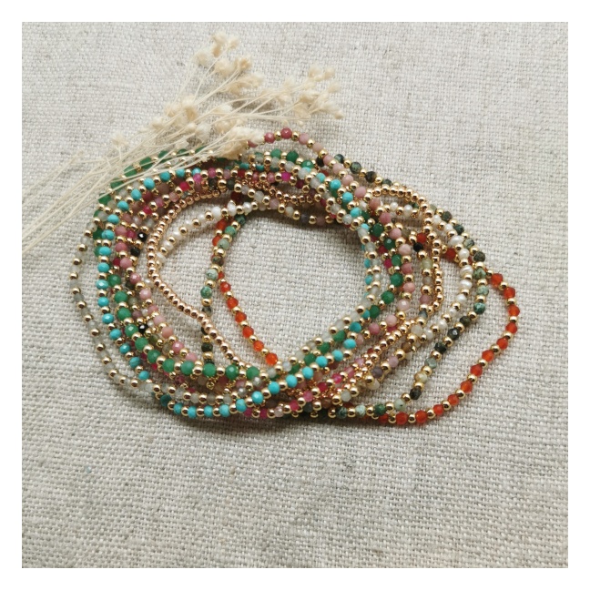 Bracelet fine perles colorées