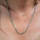 Bracelet collier "deux en un" chaîne et perles