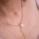 Bracelet collier "deux en un" chaîne et perles